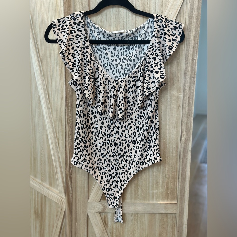 Ruffle Leopard Bodysuit